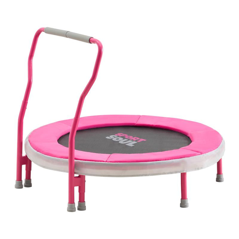 Sportsoul Kids Trampoline for Kids, 36” Indoor Mini Trampoline for Toddlers with Non-Slip Foam Handle, Enclosed Design to Prevent Missteps, Stable & Safe Bounce