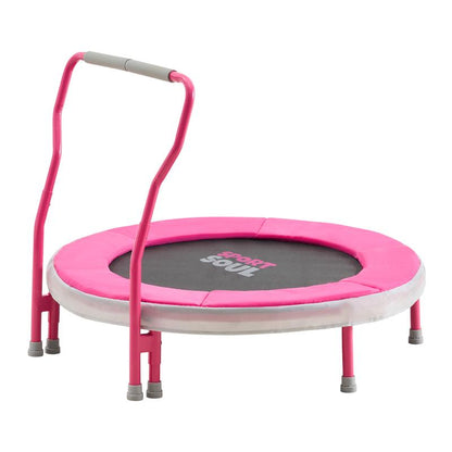 Sportsoul Kids Trampoline for Kids, 36” Indoor Mini Trampoline for Toddlers with Non-Slip Foam Handle, Enclosed Design to Prevent Missteps, Stable & Safe Bounce