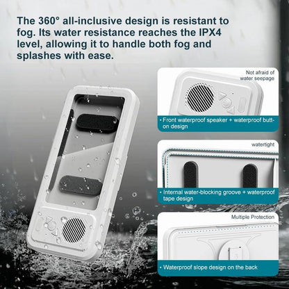 Waterproof Box Speaker, Phone Holder Bluetooth Speaker Audio Shower TV Holder, Swimming Pool, Kitchenbathroom,Sink Bathroom Waterproof 360 ° Rotating Touch Screen, Bluetooth Speaker, Watch Movies, Listen to Music Hands-Free Speakerphone Compact Smartphone