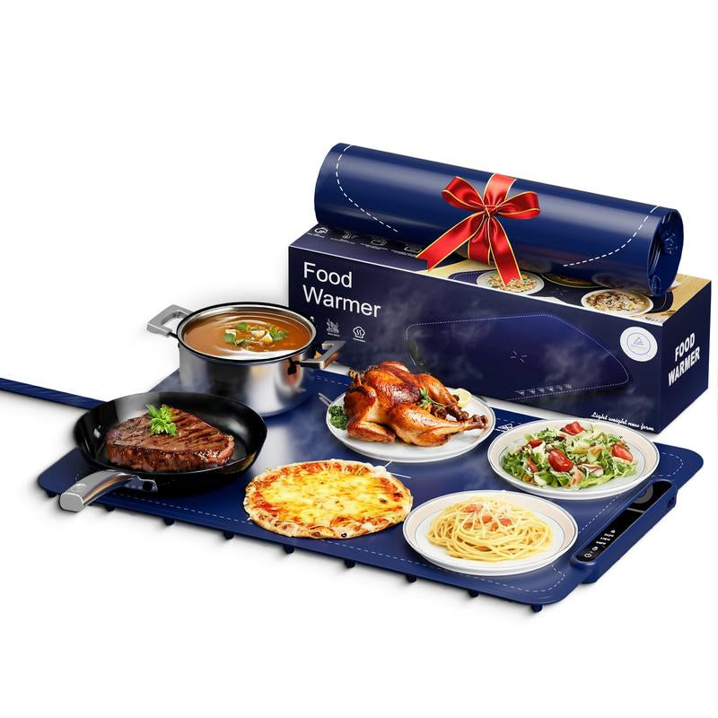 COWSAR Ultra-Thin Electric Food Warming Mat – Rapid Full-Surface Heating with 3 Temperature Settings, Child Lock Safety, and Portable Design for Home, Parties, and Travel