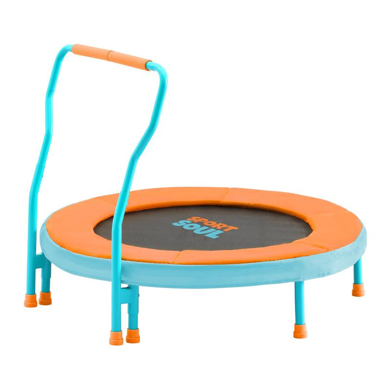 Sportsoul Kids Trampoline for Kids, 36” Indoor Mini Trampoline for Toddlers with Non-Slip Foam Handle, Enclosed Design to Prevent Missteps, Stable & Safe Bounce