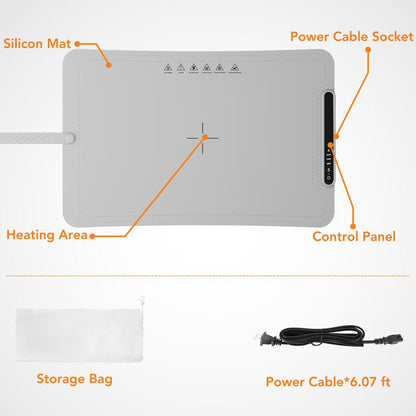 COWSAR Ultra-Thin Electric Food Warming Mat – Rapid Full-Surface Heating with 3 Temperature Settings, Child Lock Safety, and Portable Design for Home, Parties, and Travel
