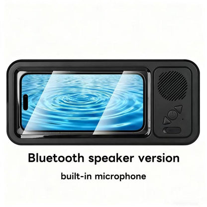 Waterproof Box Speaker, Phone Holder Bluetooth Speaker Audio Shower TV Holder, Swimming Pool, Kitchenbathroom,Sink Bathroom Waterproof 360 ° Rotating Touch Screen, Bluetooth Speaker, Watch Movies, Listen to Music Hands-Free Speakerphone Compact Smartphone