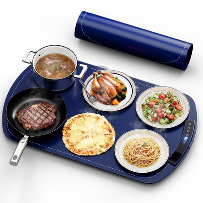 COWSAR Ultra-Thin Electric Food Warming Mat – Rapid Full-Surface Heating with 3 Temperature Settings, Child Lock Safety, and Portable Design for Home, Parties, and Travel